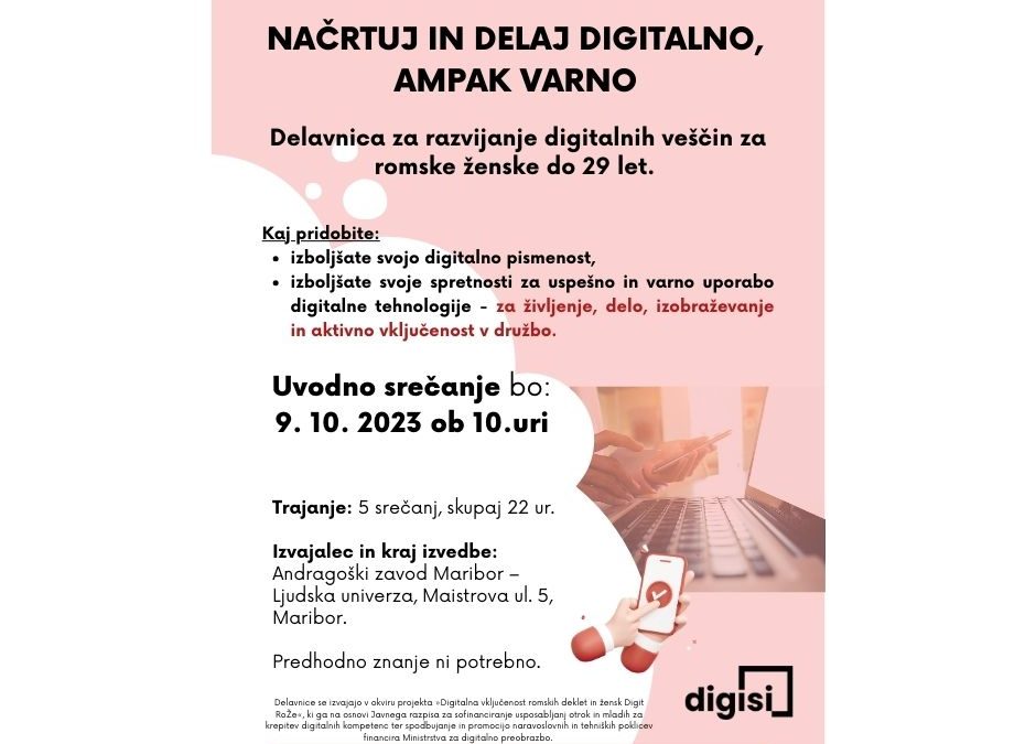 Vabimo na brezplačno delavnico z razvijanje digitalnih veščin